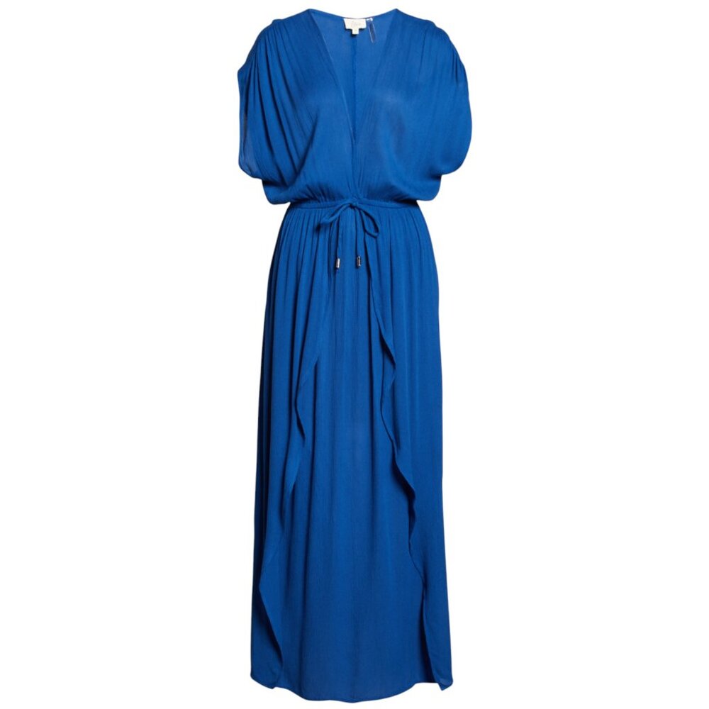NWOT Women's ELAN Deep‎ V-Neck Cover-Up Maxi Dress Royal Blue | Size S
